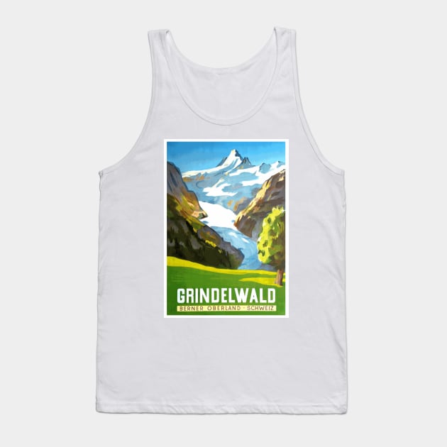 Grindelwald, Switzerland - Vintage Travel Poster Design Tank Top by Naves